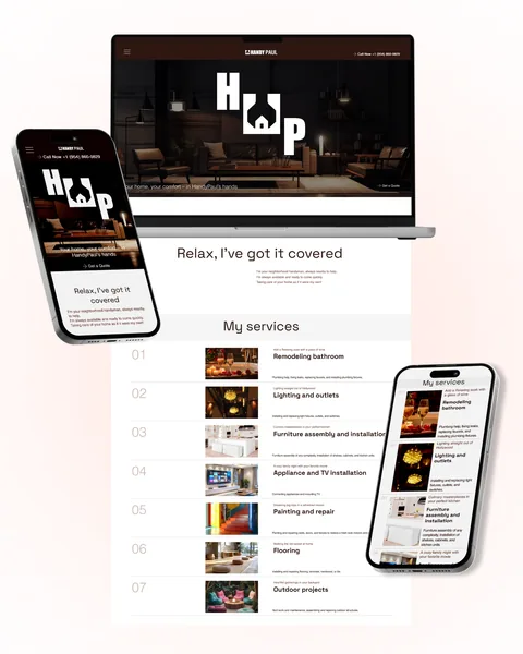 Handy Paul website on desktop and mobile